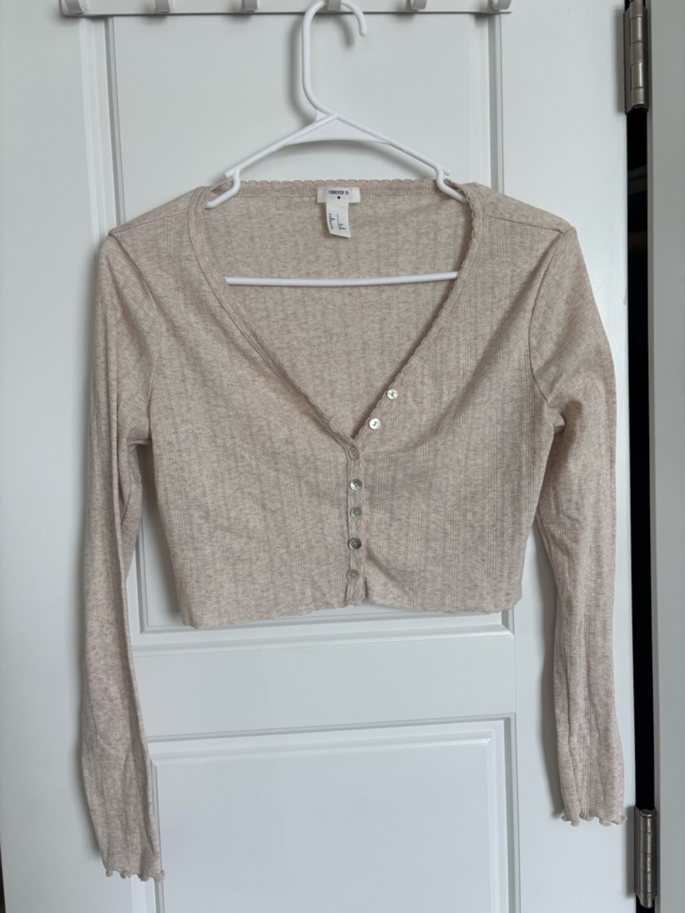 Pointelle Cream Beige Longsleeve